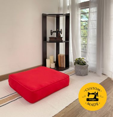 Customizable Floor Cushion, Cotton – Solid – Brilliant Red