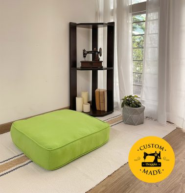 Customizable Floor Cushion, Cotton – Solid – Lime Green