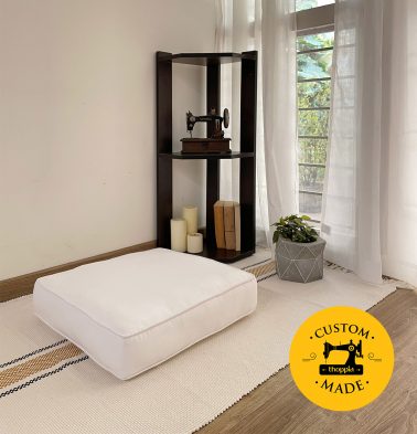 Customizable Floor Cushion, Cotton – Solid – Powder White