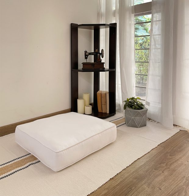 Customizable Floor Cushion, Cotton - Solid - Powder White