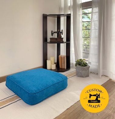 Customizable Floor Cushion, Textura Cotton – Aster Blue