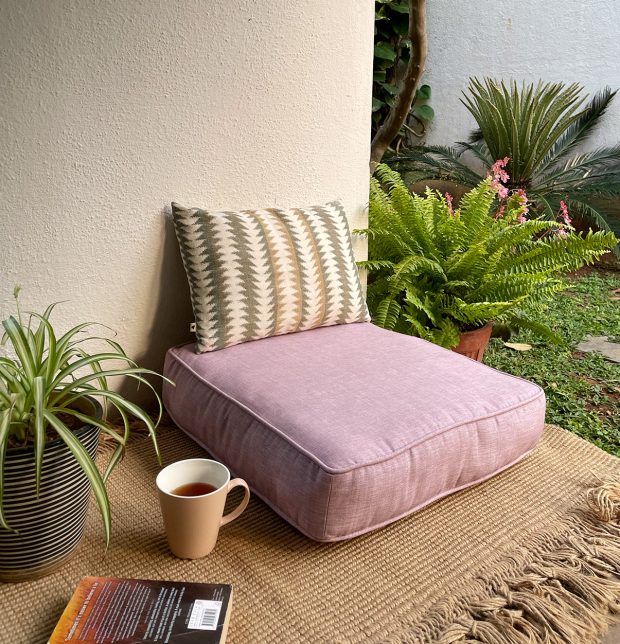 Textura Cotton Floor Cushion Lavender