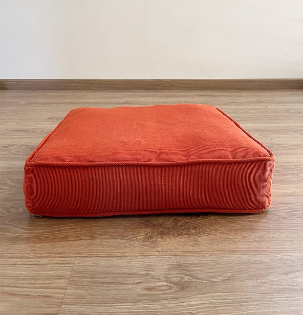Handwoven Cotton Floor Cushion Pumpkin Orange