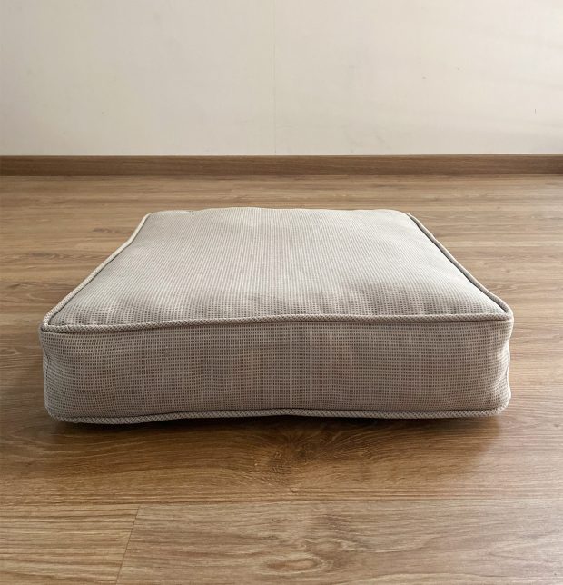 Handwoven Cotton Floor Cushion Sand White