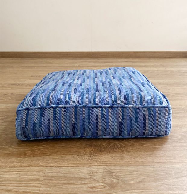 Handwoven Tiles Cotton Floor Cushion Shades of Blue