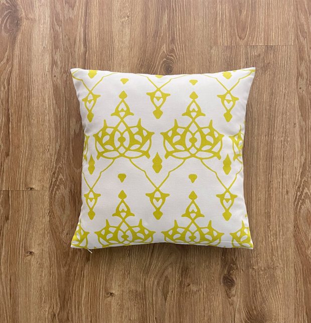 Arabic Chevron Cotton Cushion Cover Lemon Yellow 16