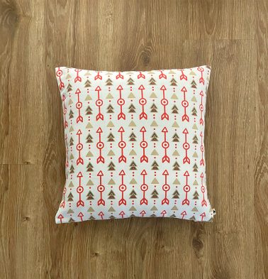 Customizable Cushion Cover, Cotton -  Aztec Arrows -  Fiesta Red