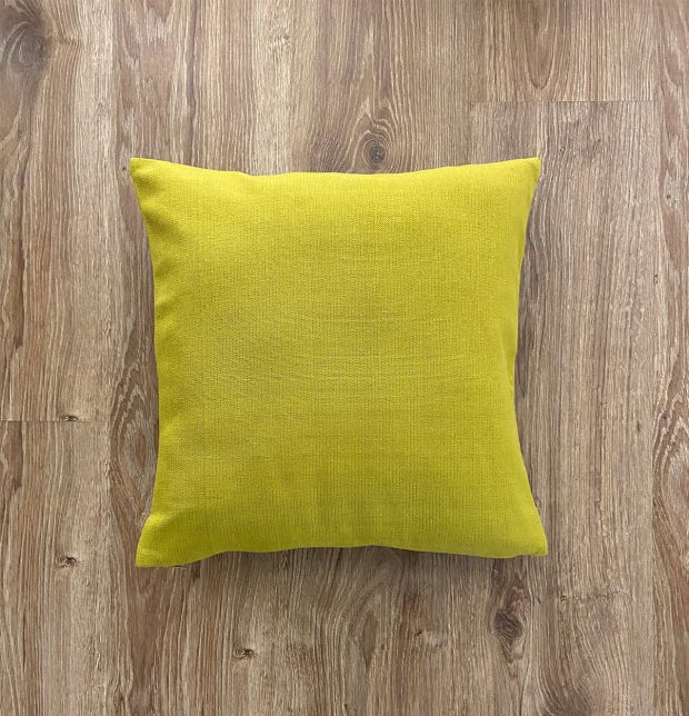 Customizable Cushion Cover, Chambray Cotton - Apple Green