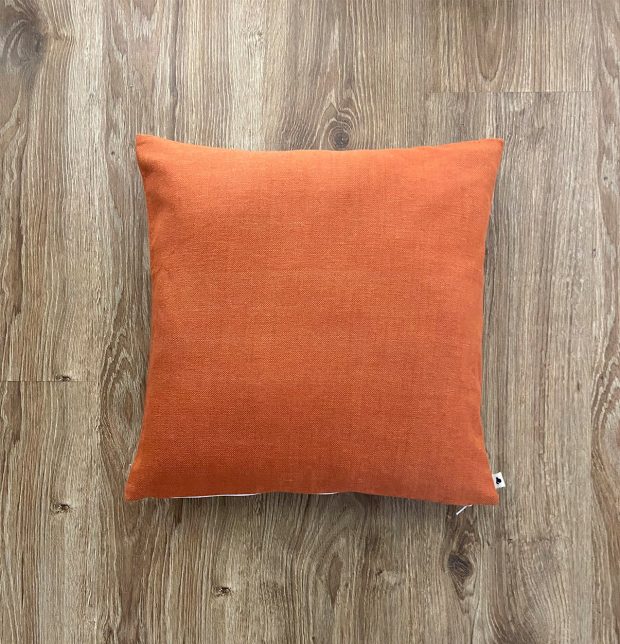 Customizable Cushion Cover, Chambray Cotton - Apricot Orange