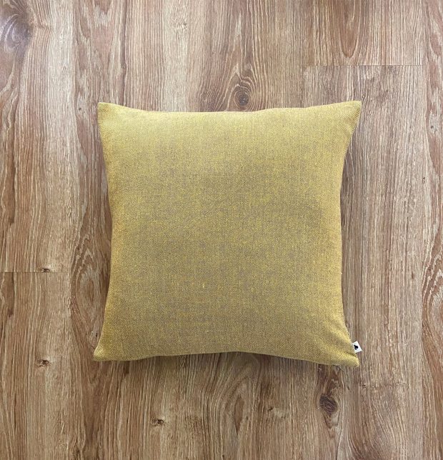 Customizable Cushion Cover, Chambray Cotton - Yellow/Grey