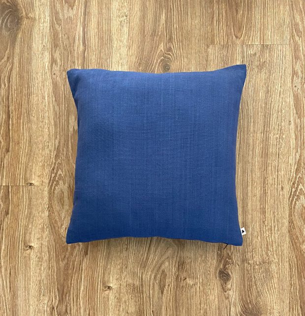 Customizable Cushion Cover, Chambray Cotton - Indigo Blue