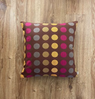 Customizable Cushion Cover, Cotton – Polka – Brown