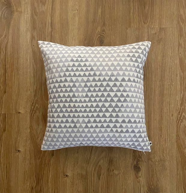 Customizable Cushion Cover, Cotton -  Star Triangles - Grey