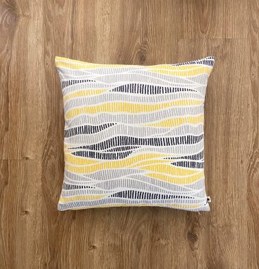 Customizable Cushion Cover, Cotton – Wave Texture – Lemon Chrome