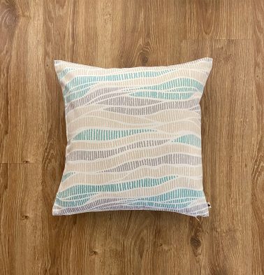 Customizable Cushion Cover, Cotton –  Wave Texture – Sea Blue