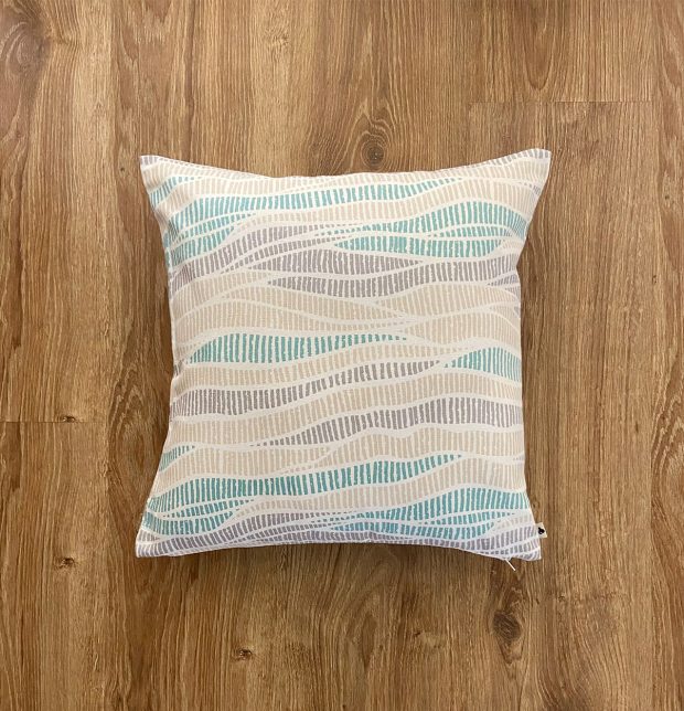 Wave Texture Cotton Cushion Cover Sea Blue 16
