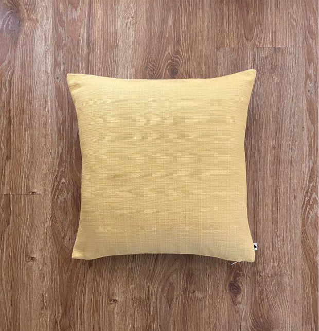 Customizable Cushion Cover, Panama Weave Cotton - Yolk Yellow