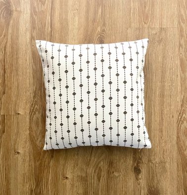 Customizable Cushion Cover, Cotton –  Diamond Lines –  Brown