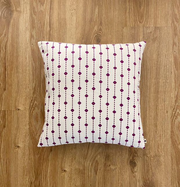 Diamond Lines Cotton Cushion Cover Violet 16