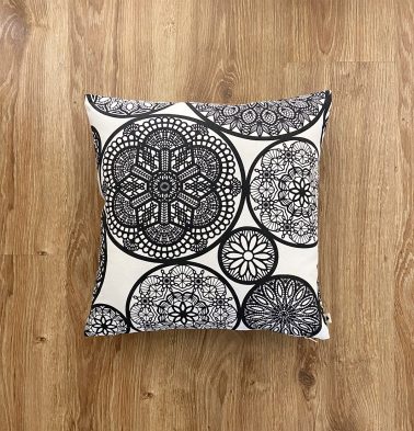 Customizable Cushion Cover, Cotton -  Dreamcatcher - Black