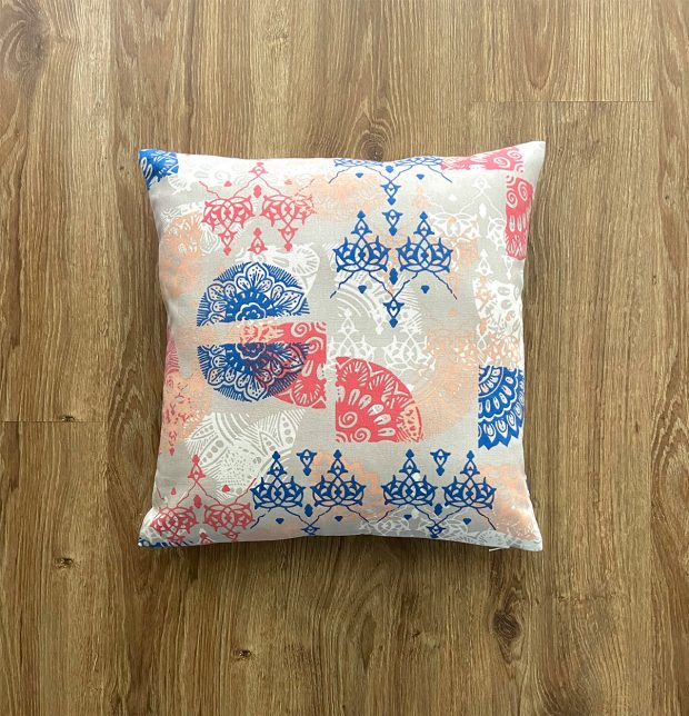 Scattered Cotton Cushion Cover Red/Blue 16