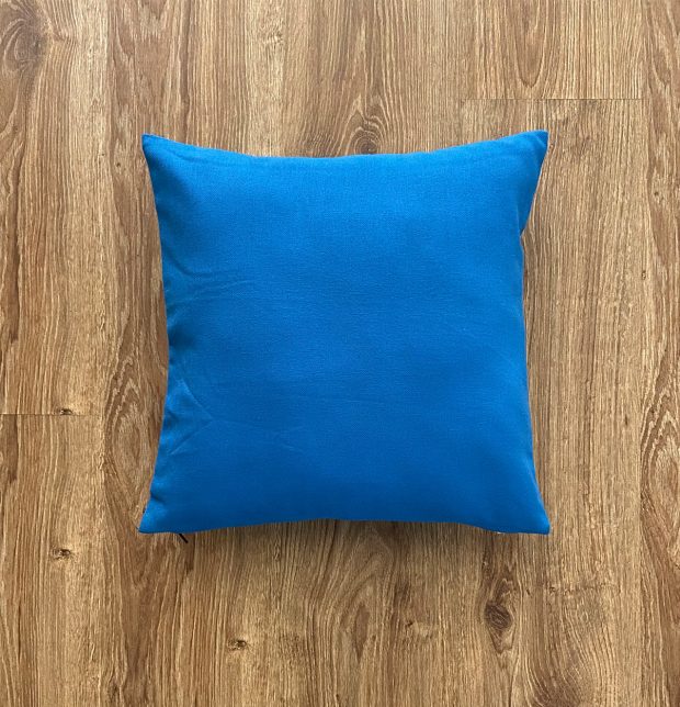 Customizable Cushion Cover,  Cotton - Solid - Brilliant Blue