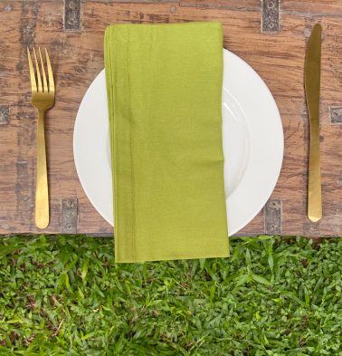 Solid Cotton Table Napkins Spinach Green Set of 6