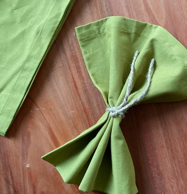 Solid Cotton Table Napkins Spinach Green Set of 6