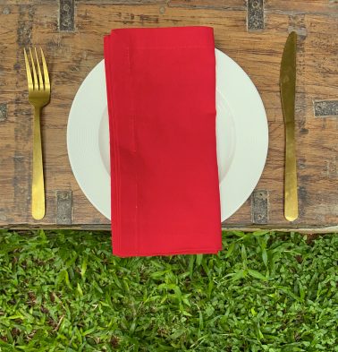 Solid Cotton Table Napkins Tango Red Set of 6