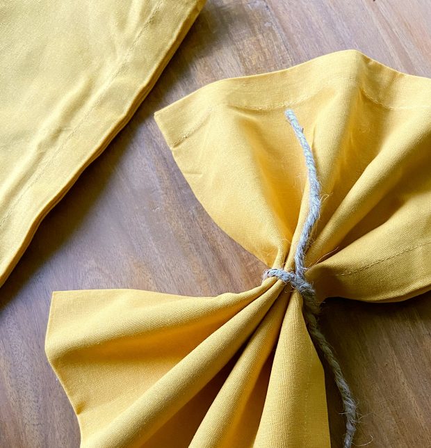 Solid Cotton Table Napkins Golden Rod Yellow Set of 6