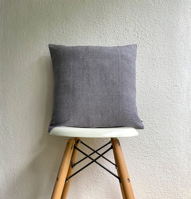 Chambray Cotton Cushion cover Drizzle Grey 16