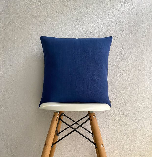 Customizable Cushion Cover, Chambray Cotton - Indigo Blue