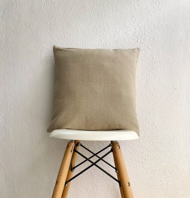 Chambray Cotton Cushion cover Sesame Beige 16″x16″