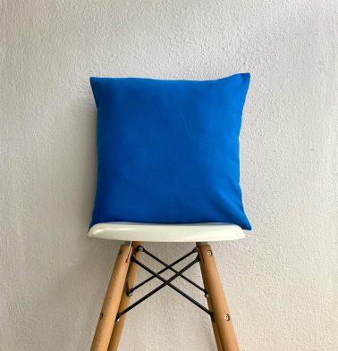 Solid Cotton Cushion cover Brilliant Blue 16″x16″