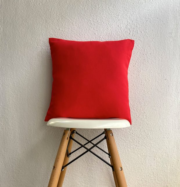 Customizable Cushion Cover,  Cotton - Solid - Brilliant Red