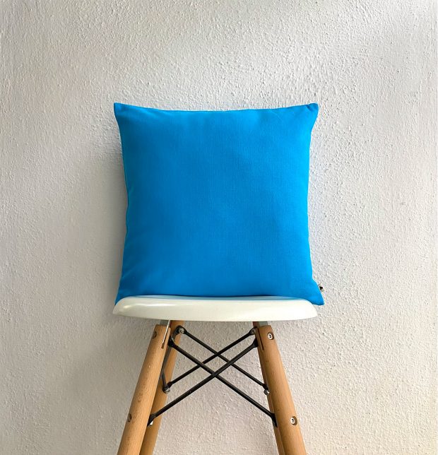Customizable Cushion Cover,  Cotton - Solid - Hawaiian Ocean Blue