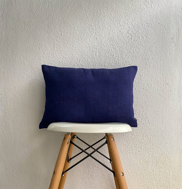 Customizable Cushion Cover, Kadoor Cotton - Indigo Blue