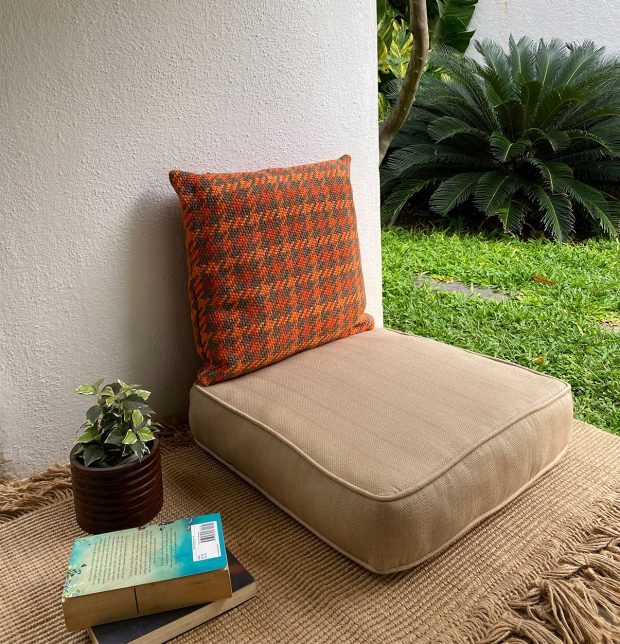 Customizable Floor Cushion, Kadoor Cotton - Sand Beige