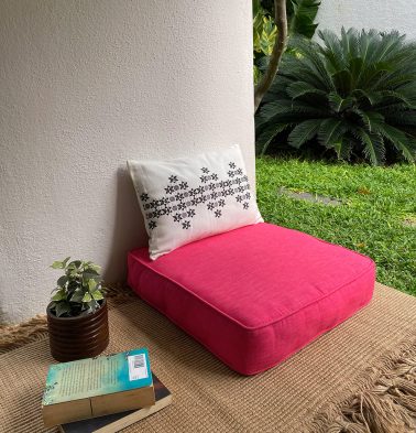 Textura Cotton Floor Cushion Teaberry Pink