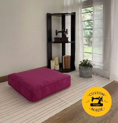 Customizable Floor Cushion, Textura Cotton - Magenta Haze