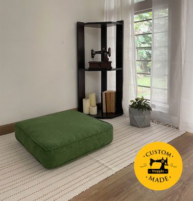 Customizable Floor Cushion, Textura Cotton – Cactus Green