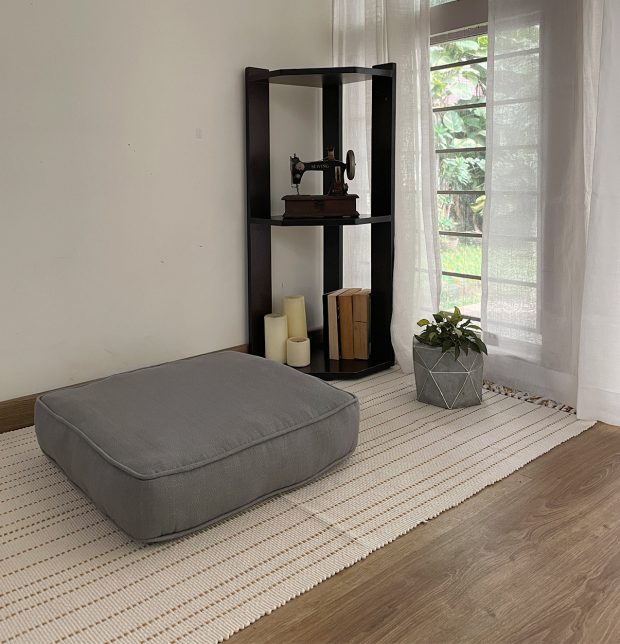 Customizable Floor Cushion, Kadoor Cotton - Slate Grey