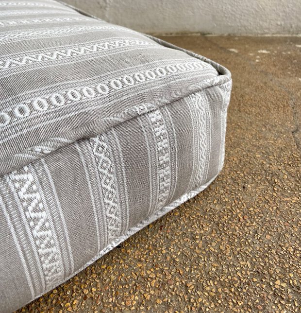 Vintage Weave Cotton Floor Cushion Grey