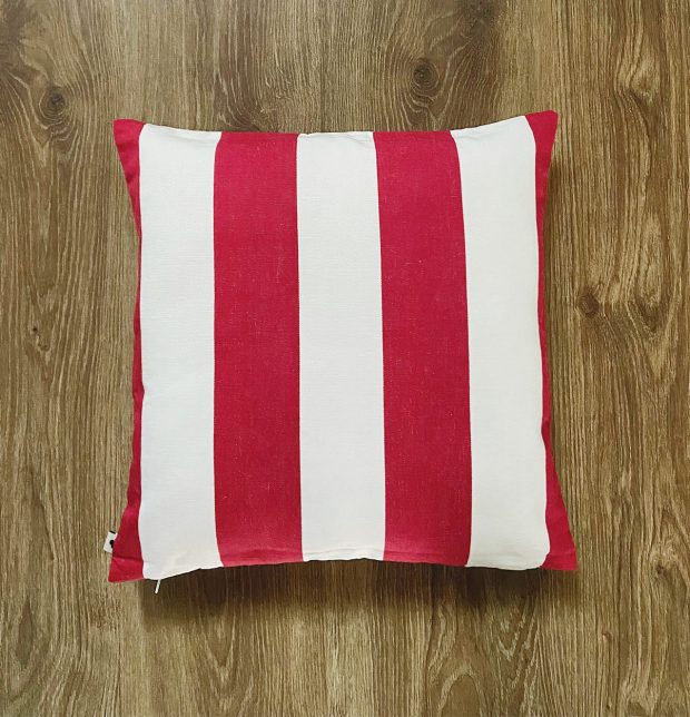 Cabana Stripes Cotton Cushion Cover Red/White 16