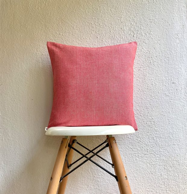 Chambray Cotton Cushion cover Bittersweet Red 16