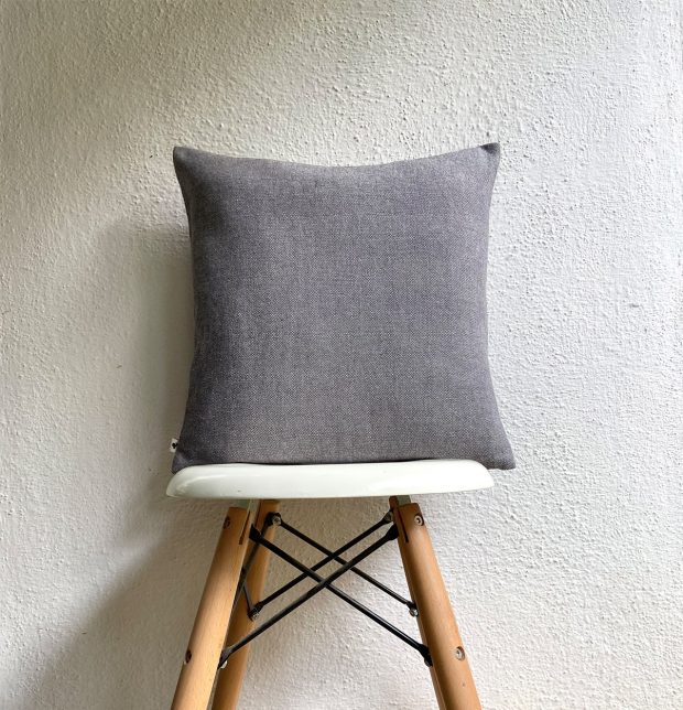 Customizable Cushion Cover, Chambray Cotton - Drizzle Grey