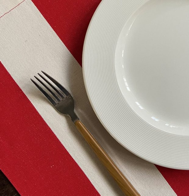 Cabana Stripes Cotton Table Mats Red/White Set of 6