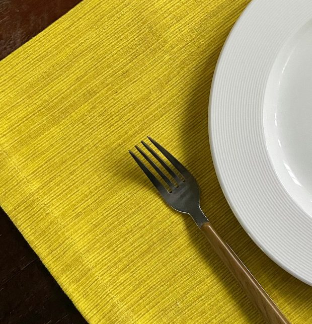 Handwoven Cotton Table Mats Cyber Yellow Set of 6