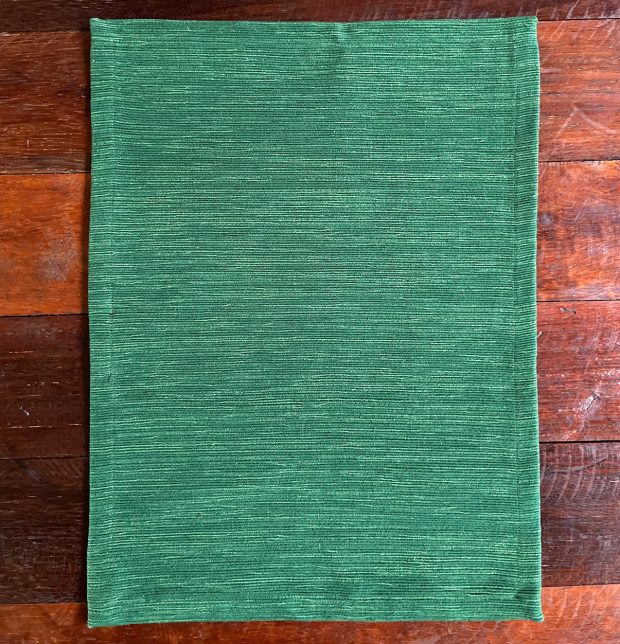 Handwoven Cotton Table Mats Holiday Green Set of 6