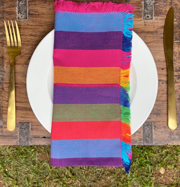 Stripes Cotton Table Napkins Multicolor Set of 6